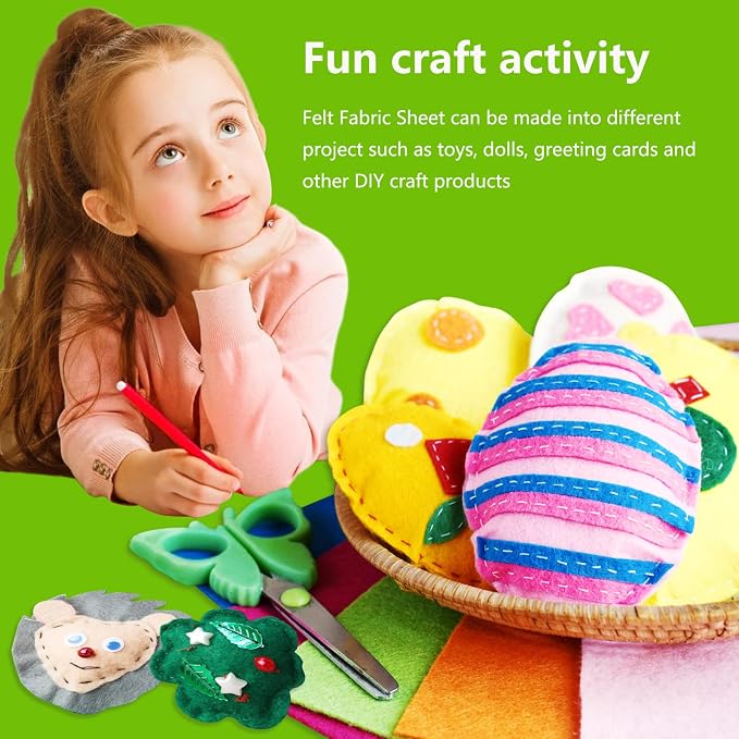Jtnohx Color Felt, Soft Felt Sheets, 1.4mm Thick 8"x12" Handicraft Felt Fabrics