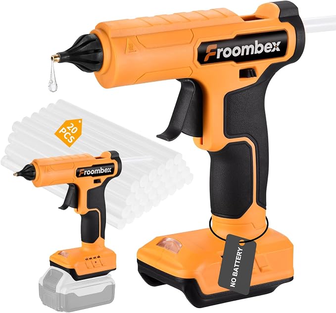 100W Cordless Hot Glue Gun for DeWalt 20V MAX Battery | Wireless Electric Power