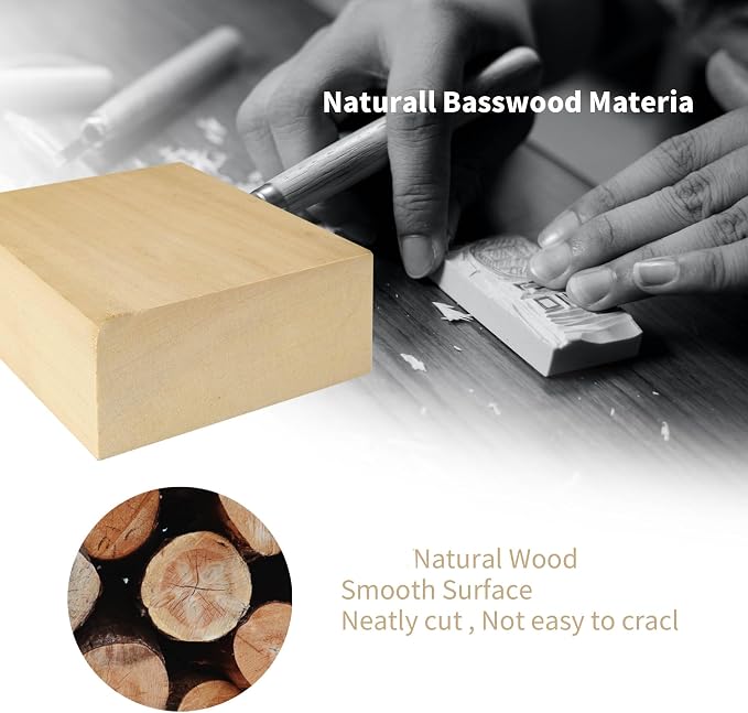 4 Pack Unfinished Basswood Blocks