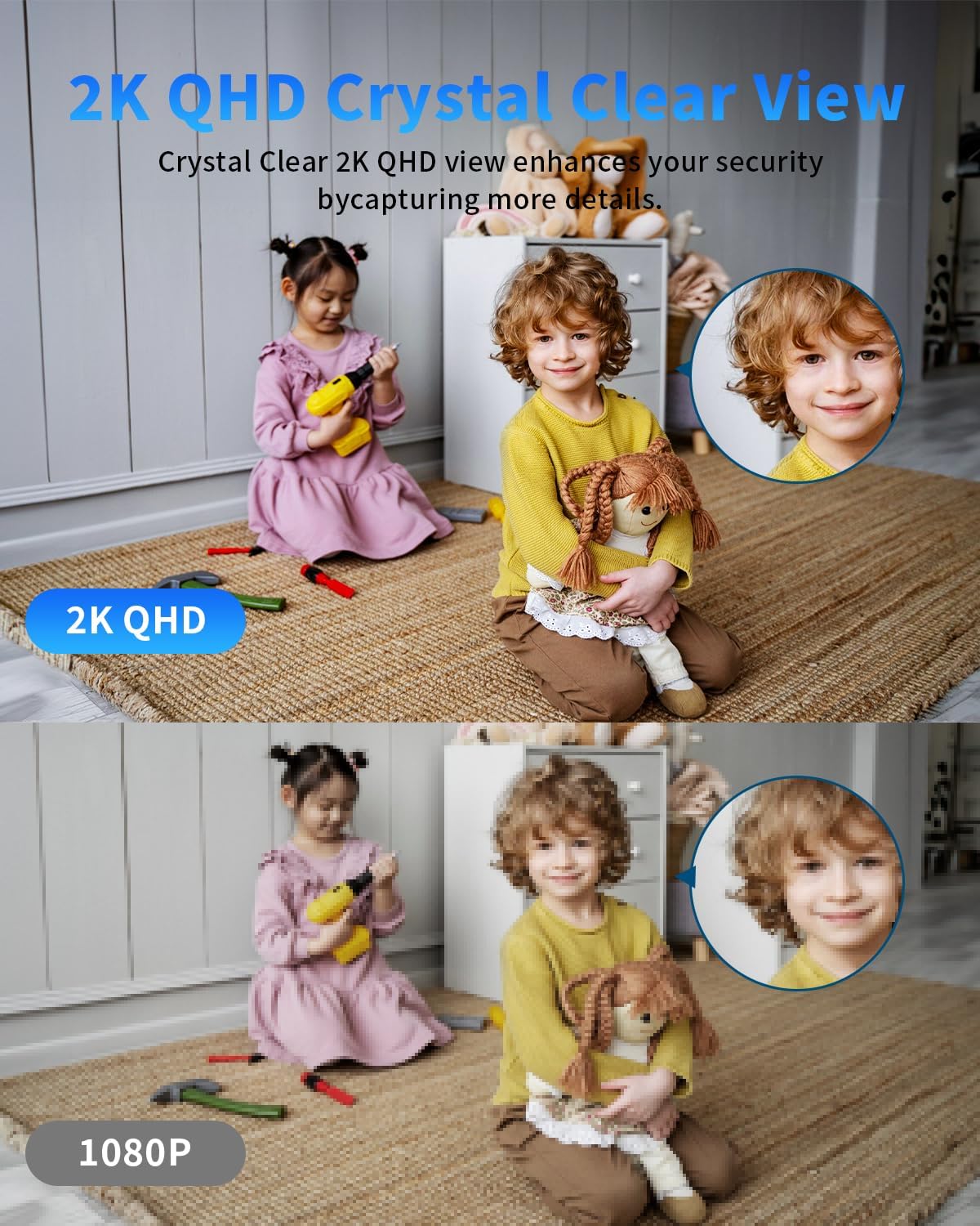 [5G & 2.4G] 2K Indoor Security Cameras for Home Security, AI Voice Change for 2-Way Talk, Motion Detection, Night Vision, 24/7 SD Recording/Cloud Storage, Baby Monitor/Dog/Pet Camera with Phone App, 2