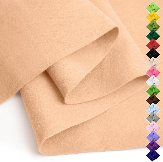 Soft Felt Fabric Sheet 18" x 36", 1.6mm Acrylic Craft Felt, Peach | Soft Thick