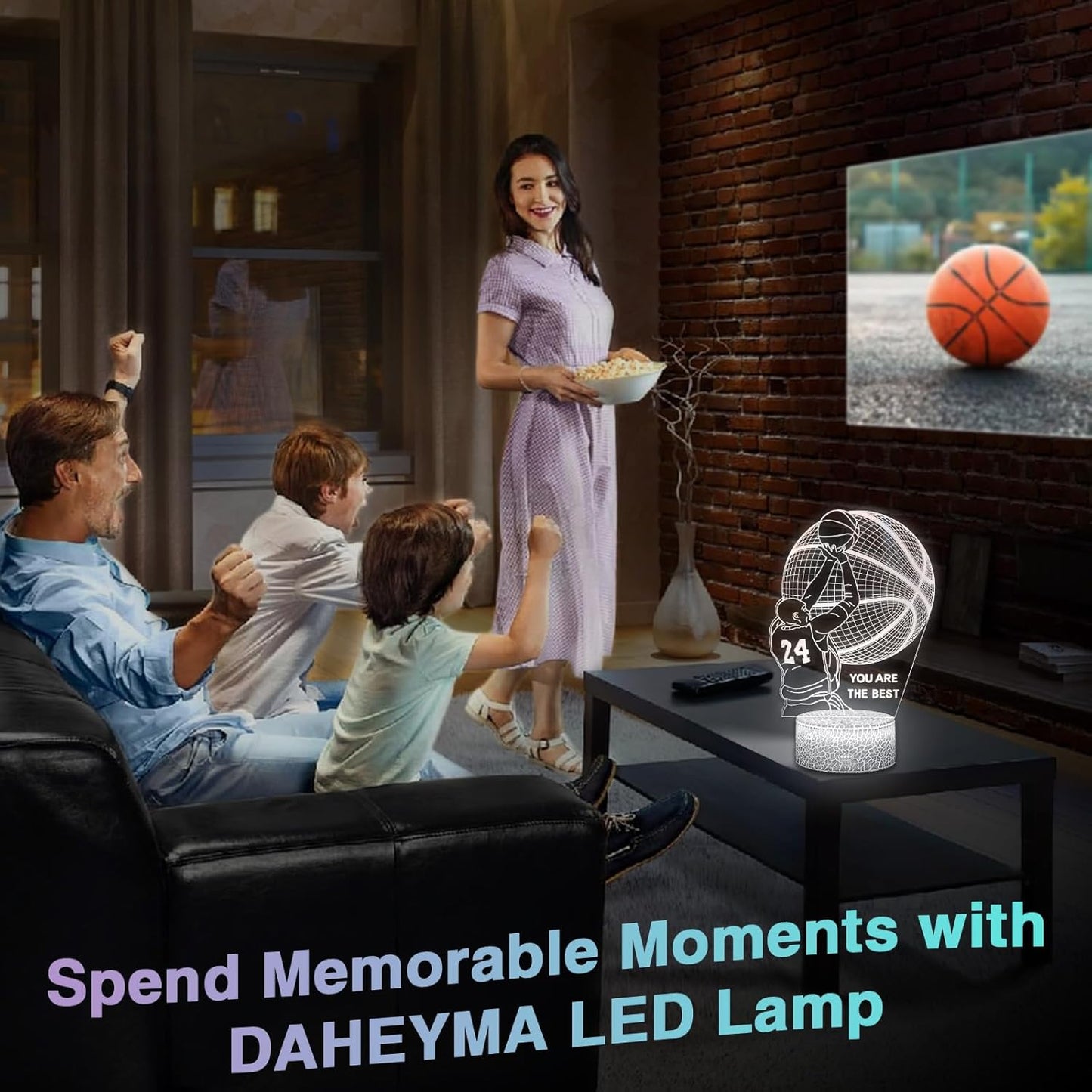 Basketball Mood Light for Fans, 3D LED Basketball Lamp Illusion, Gifts for Boys, Unique Room Decor,16 Colors Night Light with Remote Control Dimmable