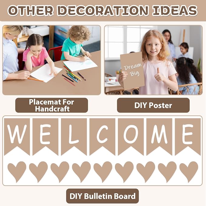 Qyeahkj 17.7in x 20ft Bulletin Board Paper Roll Bulletin Board Background Paper