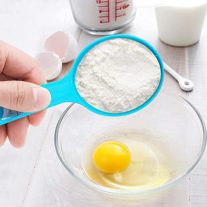 12 Piece Measuring Cups and Spoons Set, Colored Kitchen Measure Tools, Durable