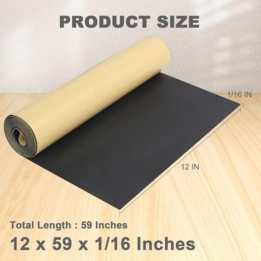 Storystore Closed Cell Insulation Neoprene Foam Sheet, Soundproof 12 x 59 x