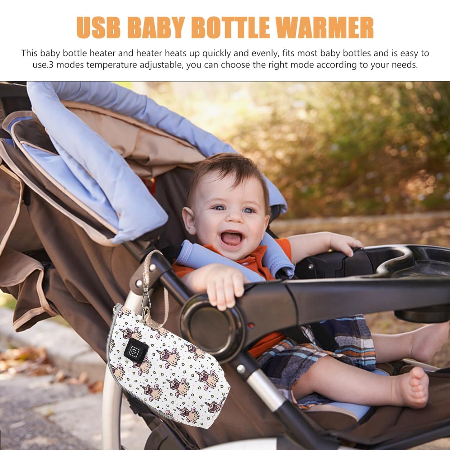Healifty Bottle Warmer 3 Temperature Levels Portable Bottle Heater Compact Milk Warmer Cover