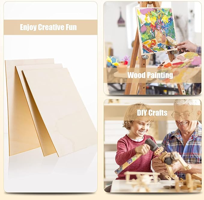 12 Pack 12 x 12 x 1/16 Inch-2 mm Thick Basswood Sheets