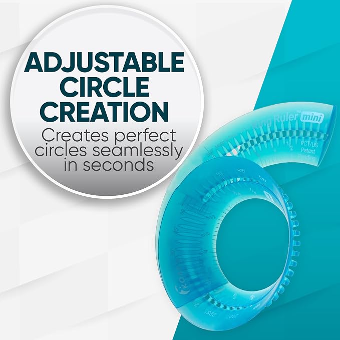 Koala Tools - Mini Ring Ruler for Circle Templates and Surfaces, Circular Ruler