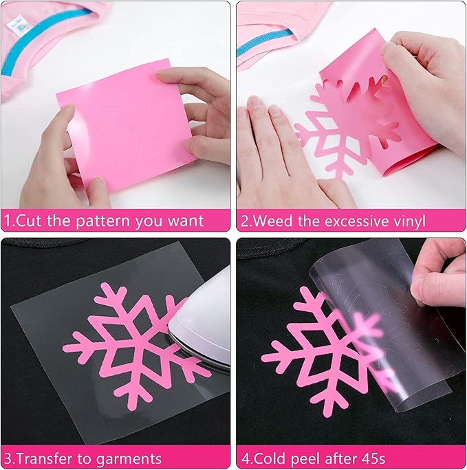HTVRONT Heat Transfer Vinyl Pink HTV Rolls, HTV Vinyl