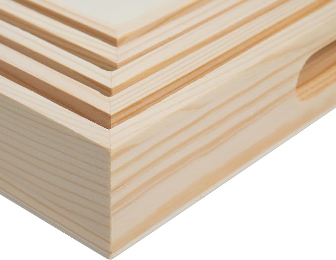 Wooden Nested Serving Trays, Unfinished Rectangle Trays