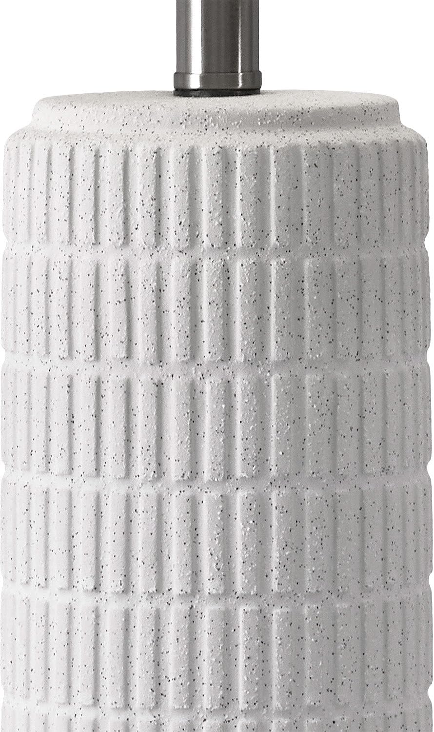 PoKat 24" Farmhouse Ceramic Table Lamps Set of 2 for Bedroom, White Stone-Like Bedside Lamps for Night Stands, Matte-Textured Decor Nightstand Table Lamps for Living Room End Table White