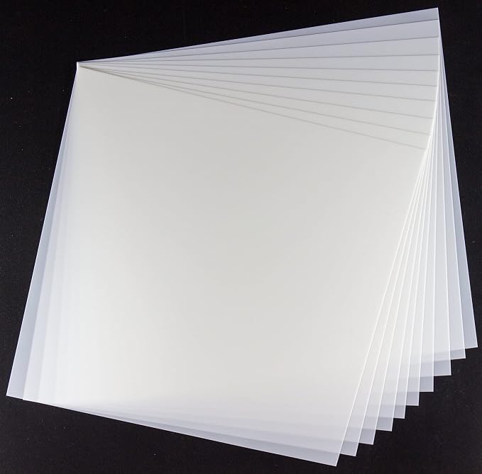 7.5mil Blank Mylar Sheets, 12X12 inch Milky Translucent PET Blank Stencils