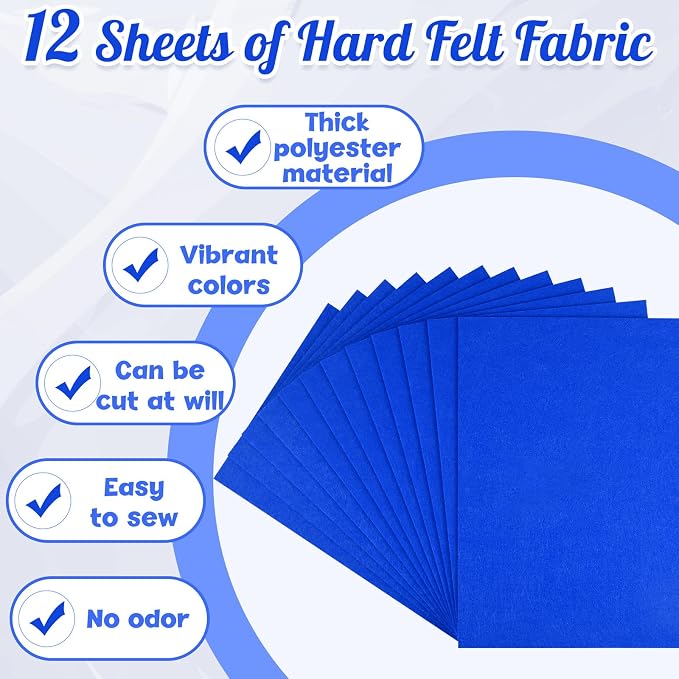 NEBURORA 12 Pcs 2mm Thick Stiff Felt Sheets