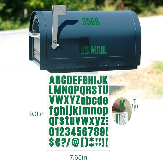 Letter Stickers, Mailbox Numbers, 1 Inch Waterproof Vinyl Alphabet | 1 Inch
