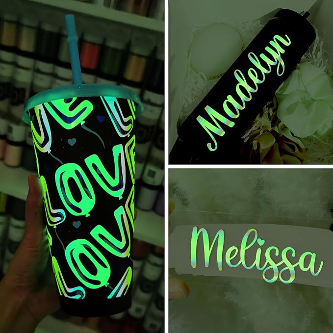 TECKWRAP Glow in the Dark Vinyl Permanent Chrome Vinyl, Opal White to Green