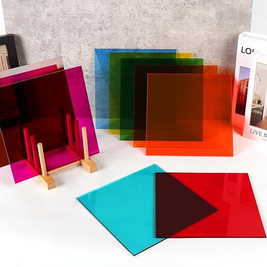Adrattnay Transparent Colored Acrylic Sheets 1/8" Thick, Sign Making, DIY