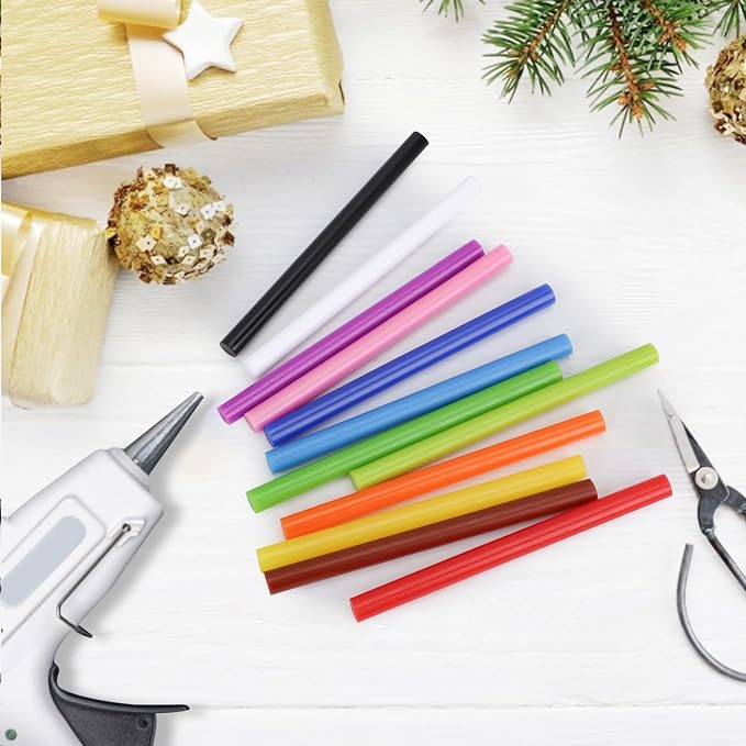 120 Pack Colored Hot Glue Sticks, Mini Hot Glue Sticks Bulk, Wax Seal Stamp