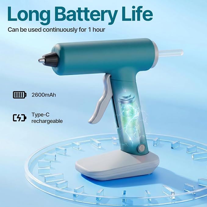 Cordless Hot Glue Gun, Fast Preheating