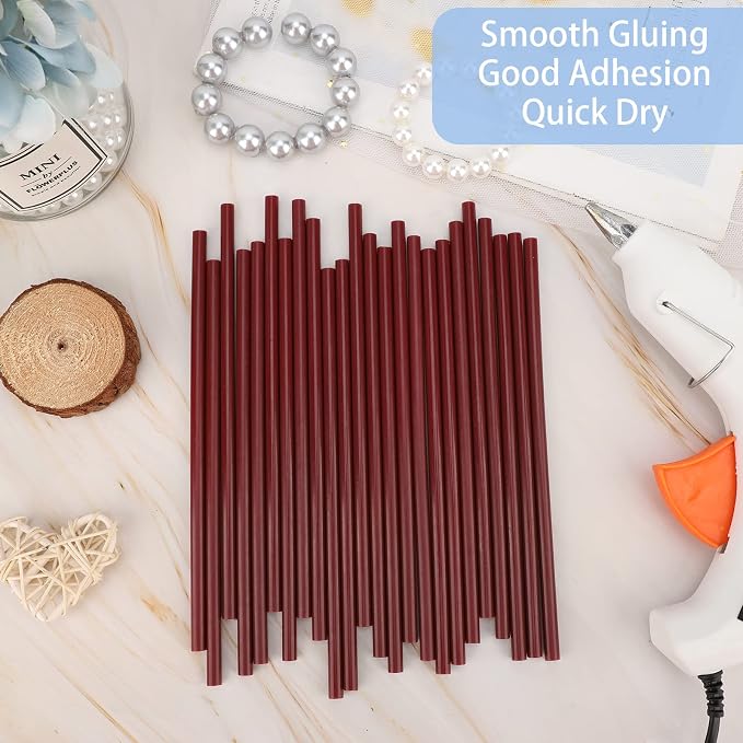 Manarty Wine Red Hot Glue Sticks, All Temperature Adhesive EVA Glue Sticks