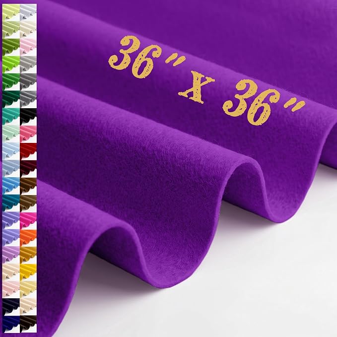 Large Felt Fabric Sheet 36 x 36 Inch, 1.6mm Thick | Soft nonwoven felt