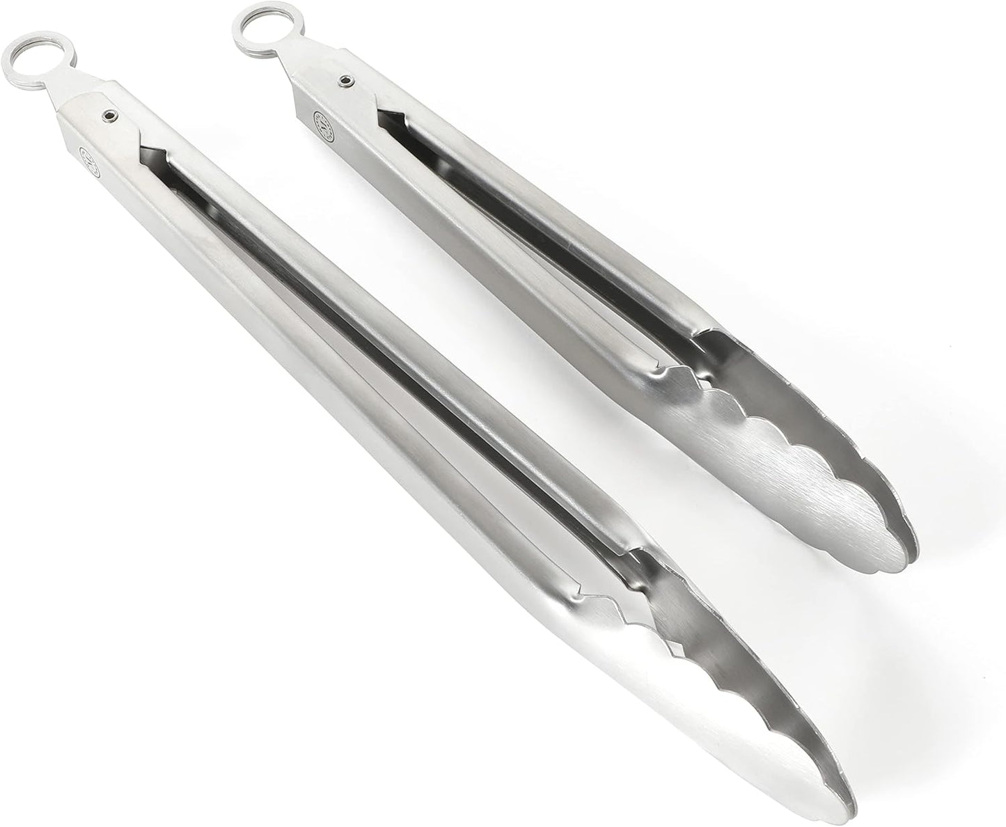 Martha Stewart Richburn 2-Piece Stainless Steel Tongs Set – 12-Inch and 9-Inch Kitchen Tongs for Grilling, Serving, and Cooking