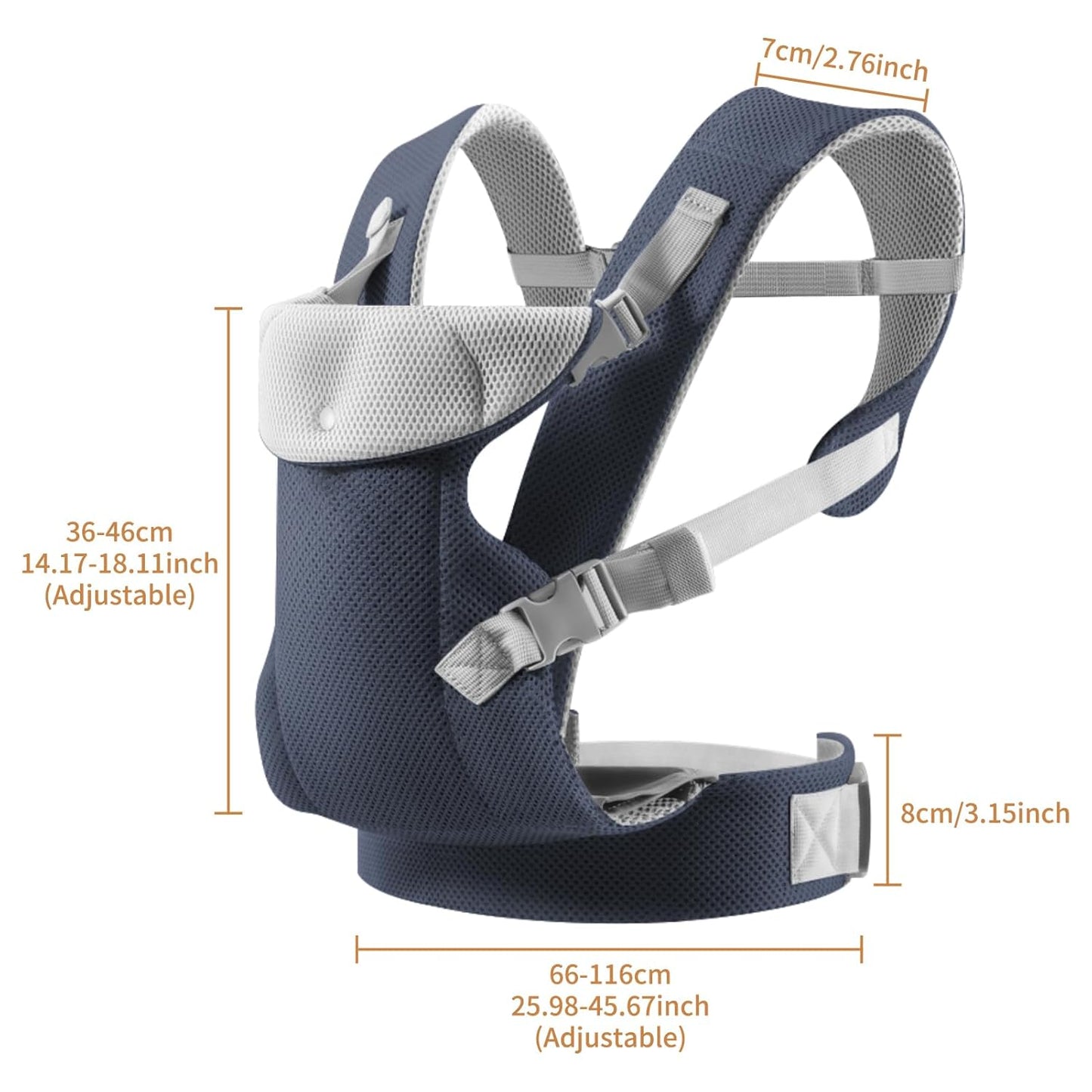 IULONEE Baby Carrier Newborn to Toddler, Ergonomic Baby Carrier Adjustable Toddler Carrier for Newborn Baby Carrier Sling Infant Portable Front & Back Backpack Carry Within 33lbs Navy Blue