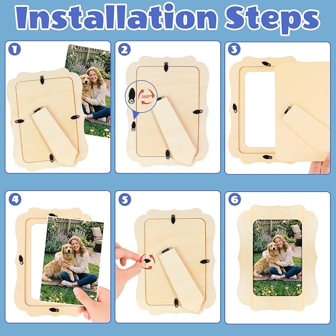 VOKOY 45 Pack DIY Wooden Picture Frames