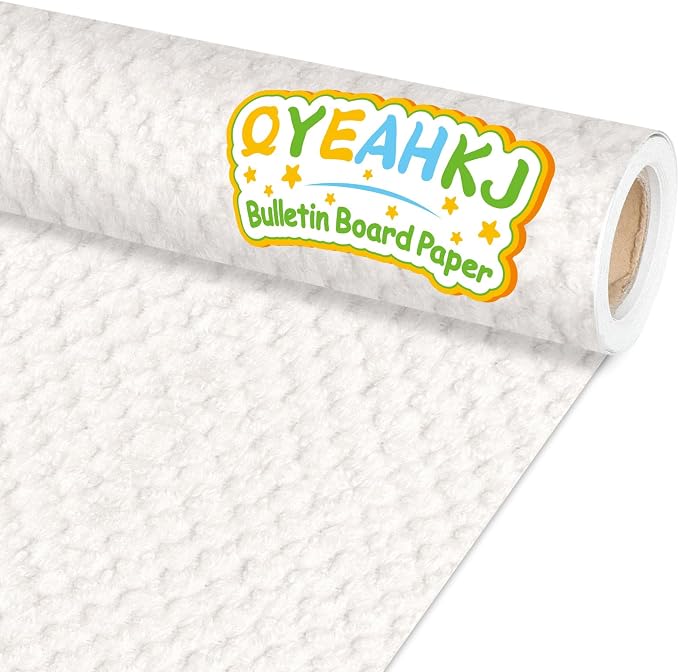 Qyeahkj White Woven Bulletin Board Paper Roll Rustic Bulletin Board Background