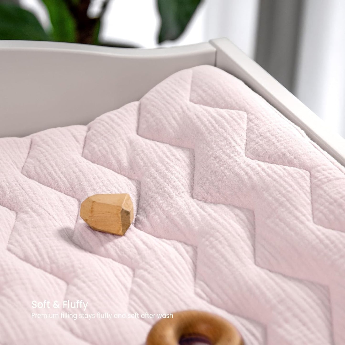 lulumoon Muslin Changing Pad Cover: Baby Cotton Quilted Changing Table Cover - Soft Changing Pad Sheets for Boys Girls