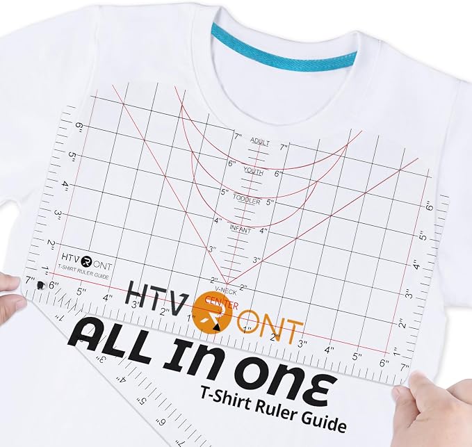 HTVRONT Tshirt Ruler Guide for Heat Press, Vinyl Alignment, Center Design | For