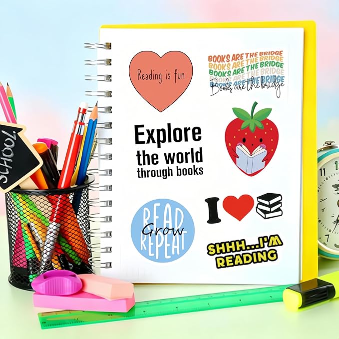 200PCS Book Stickers for Kindle, Bookish & Booktok Reading Stickers for Water