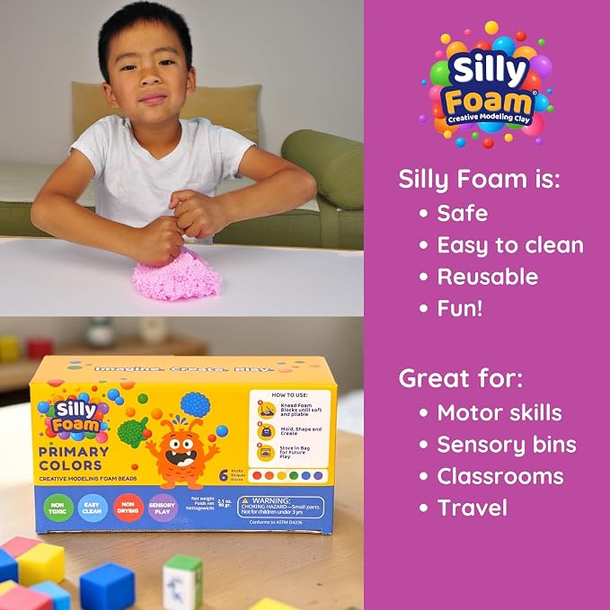 Silly Foam, Creative Modeling Foam Beads, Easy Clean Up, Arts & Crafts