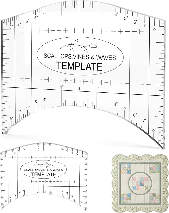 Scallop Vine Wave Design Template Acrylic Quilting Template Multi Pattern