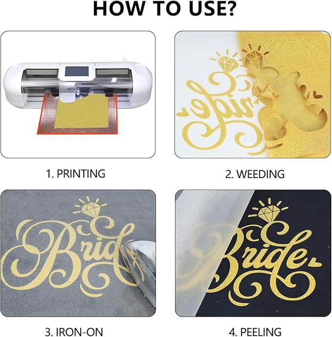guangyintong Glitter Gold Heat Transfer Vinyl HTV Rolls
