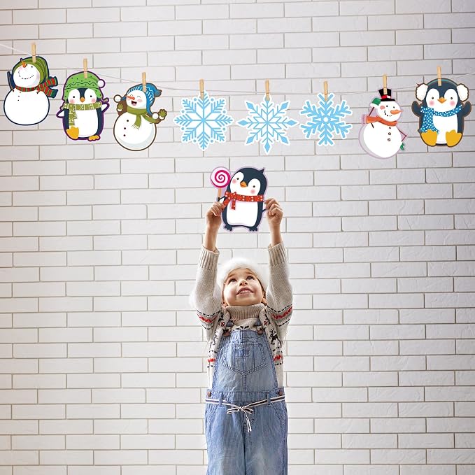 Outus 45 Pcs Winter Cutouts Snowflake Accents Paper Cutouts Name Tags Seasonal
