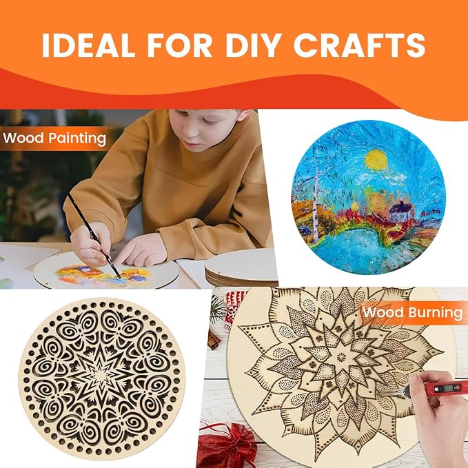 20 Pack Wood Circles for Crafts 12 inch Blank Round Door Signs