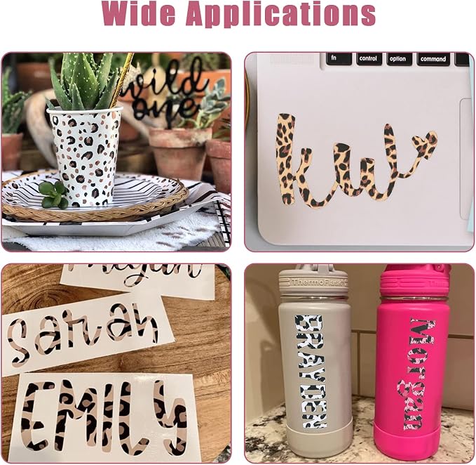 Tintnut Leopard Permanent Vinyl 8 Sheets 12"x10" Permanent Adhesive Vinyl |
