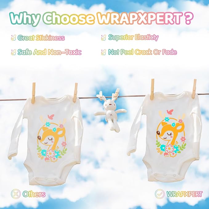 WRAPXPERT Pastel HTV 20 Packs Heat Transfer Vinyl Bundle, Boho Color Iron on