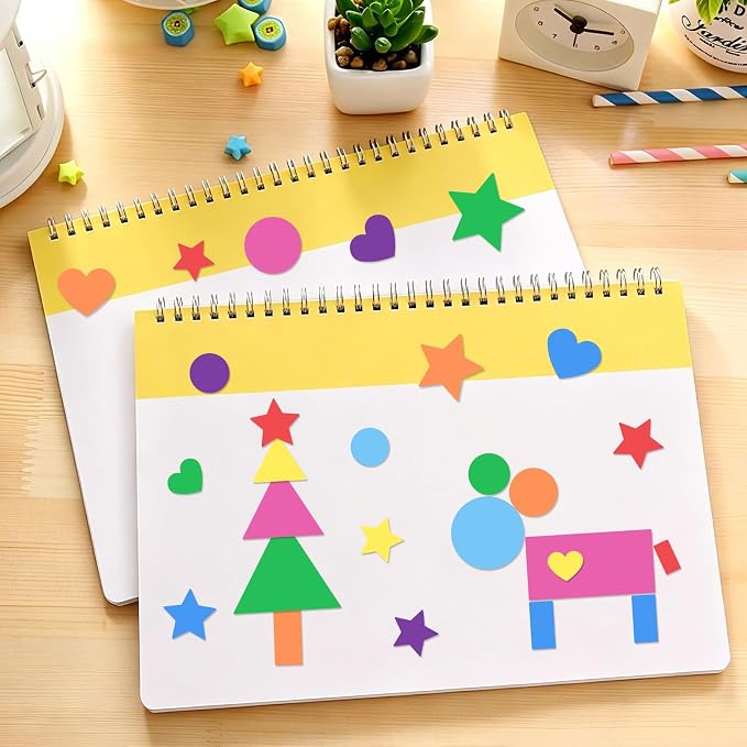 1616Pcs Foam Shape Stickers for Crafts 8Colors Self Adhesive Foam Stickers Star