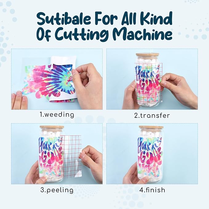 Tintnut Swirl Tie Dye Permanent Vinyl 12 Sheets 12"x10" Adhesive Vinyl |