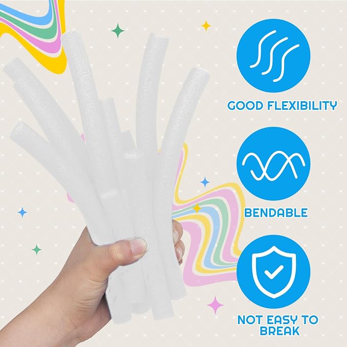 Frienda 5/8 Inch x 60 Ft White Foam Noodles