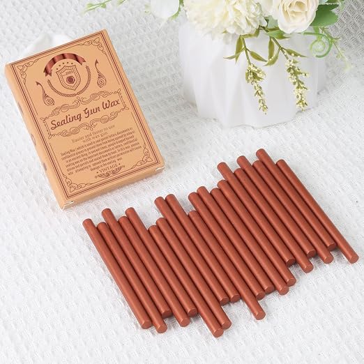 Red Gold Sealing Wax Sticks, WASOHLING 20Pcs Glue Gun Wax Seal Sticks