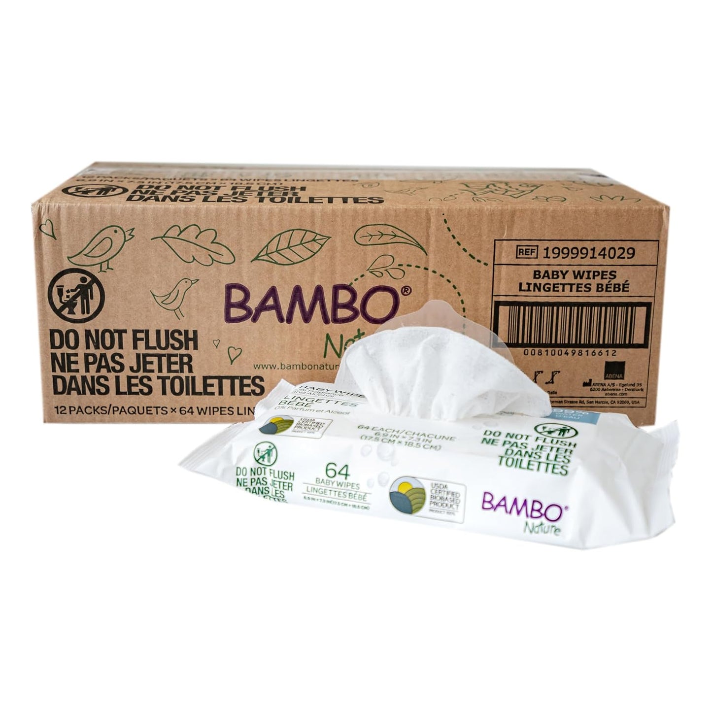 Bambo Nature USDA Certified Biobased Baby Wipes 768 Count