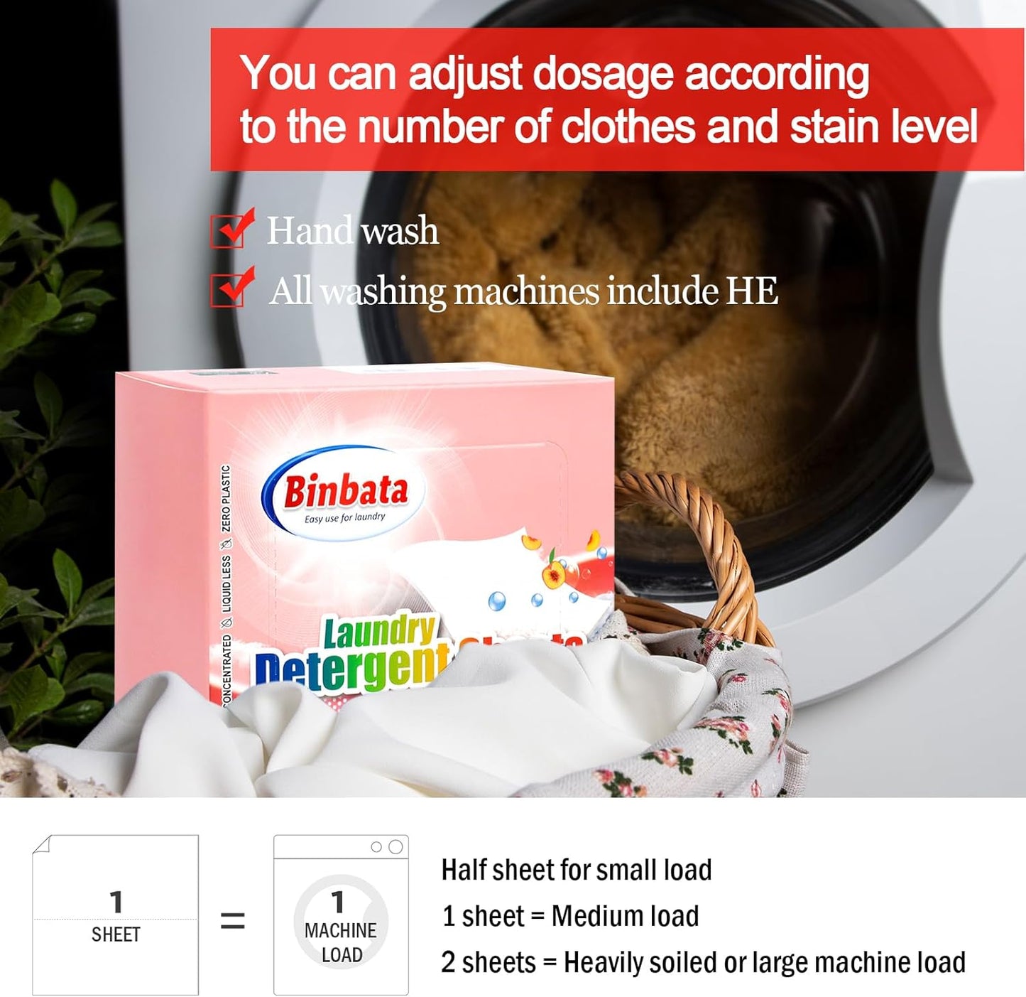 Laundry Detergent Sheets - Up To 128 Loads, Hypoallergenic, Eco-Friendly Peach Scent, Biodegradable, Plastic Free, Liquidless Laundry Sheets Suitable for Sensitive Skin