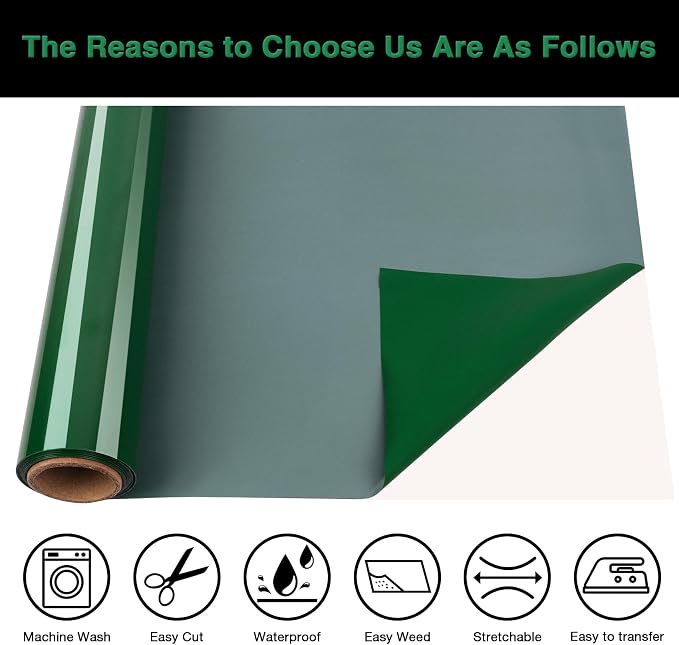 TORC 3D Puff Green Heat Transfer Vinyl HTV 12" X 5FT