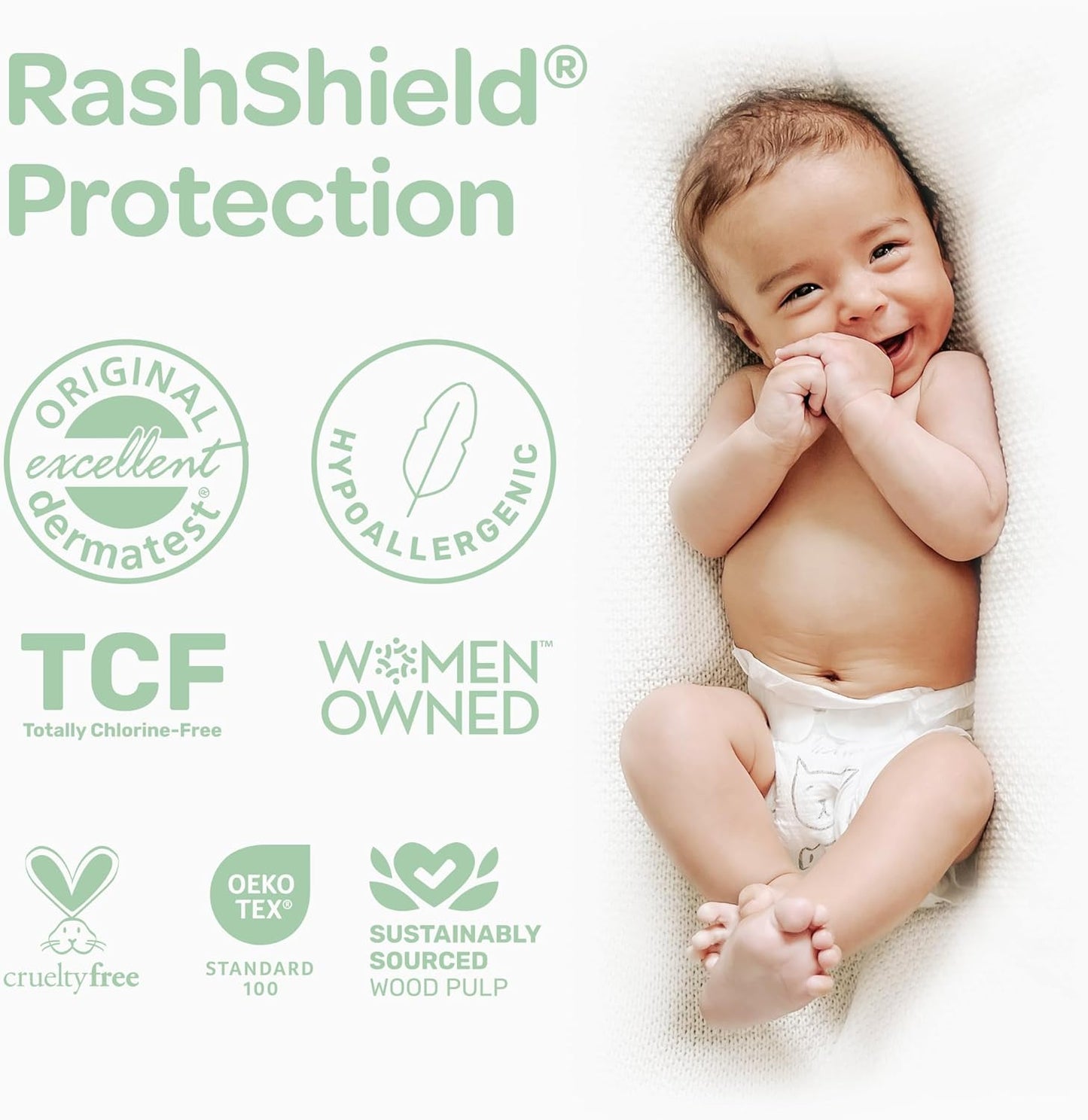 PARASOL Clear+Dry Disposable Diapers | RashShield Protection, Leakproof Design, Hypoallergenic | Size 4, (20-32 lbs) 48 Count