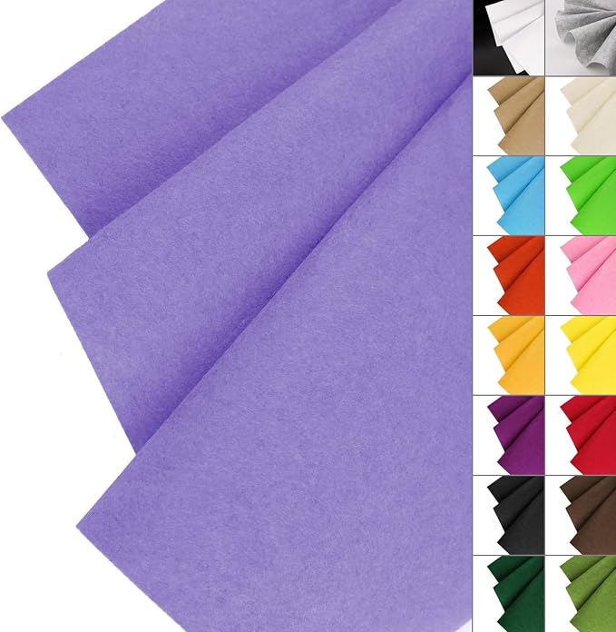 IONTACH 36" X 36" Lavender Stiff Felt Fabric 1.2mm Thick | Felt Sheet