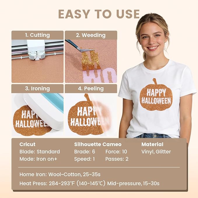 Bronze Glitter HTV Heat Transfer Vinyl