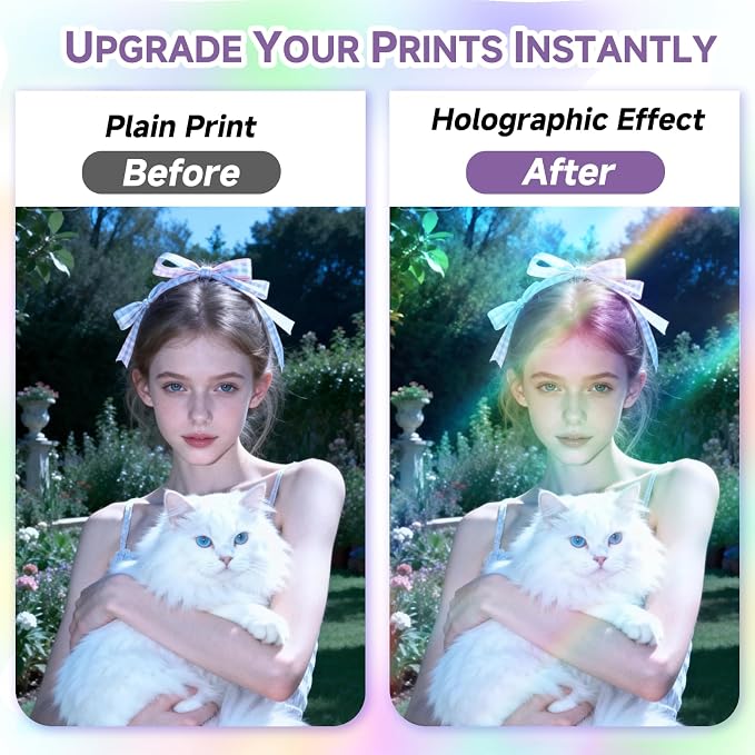 36 Sheets Holographic Laminate Sheets Clear Self Adhesive Sticker Paper |