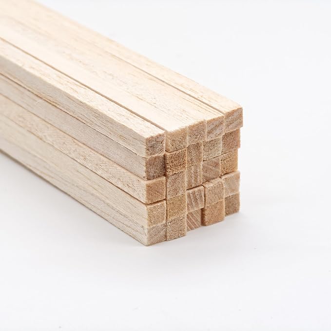 Premium 1/4" x 12" Balsa Wood Sticks 50pcs